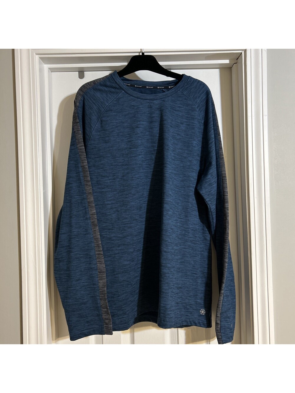 GAIAM Blue/Gray Fleece Pullover Yoga Workout Pilates  Size XL